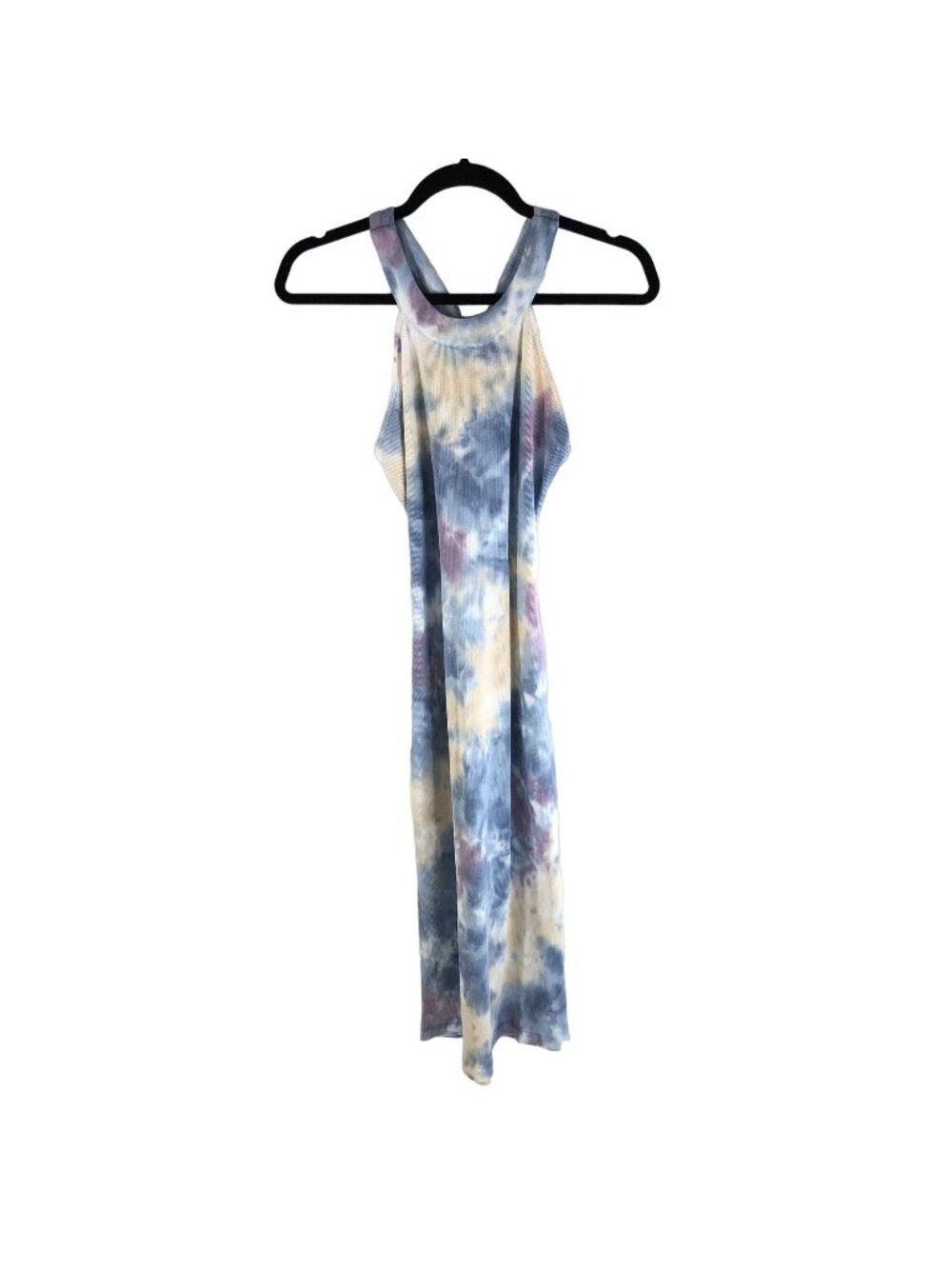 NWOT Young Fabulous & Broke Blue Ribbed Criss-Cross Back Strap Midi Dress Sz M